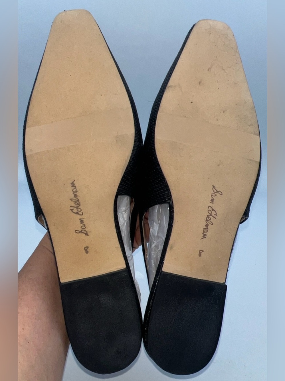 Sam Edelman Women’s Cleo Slingback Flats Woven Texture Black Size 8 NEW - Picture 7 of 11